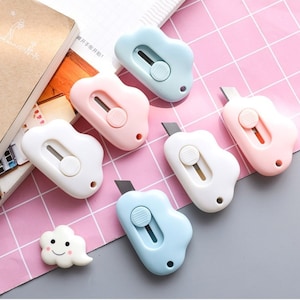 1PC Kawaii Cloud Mini Utility Knife,Office Stationary Knife,Bullet Journal Knife, Crafting Knife, Cute Stationary Gift Idea Under 10
