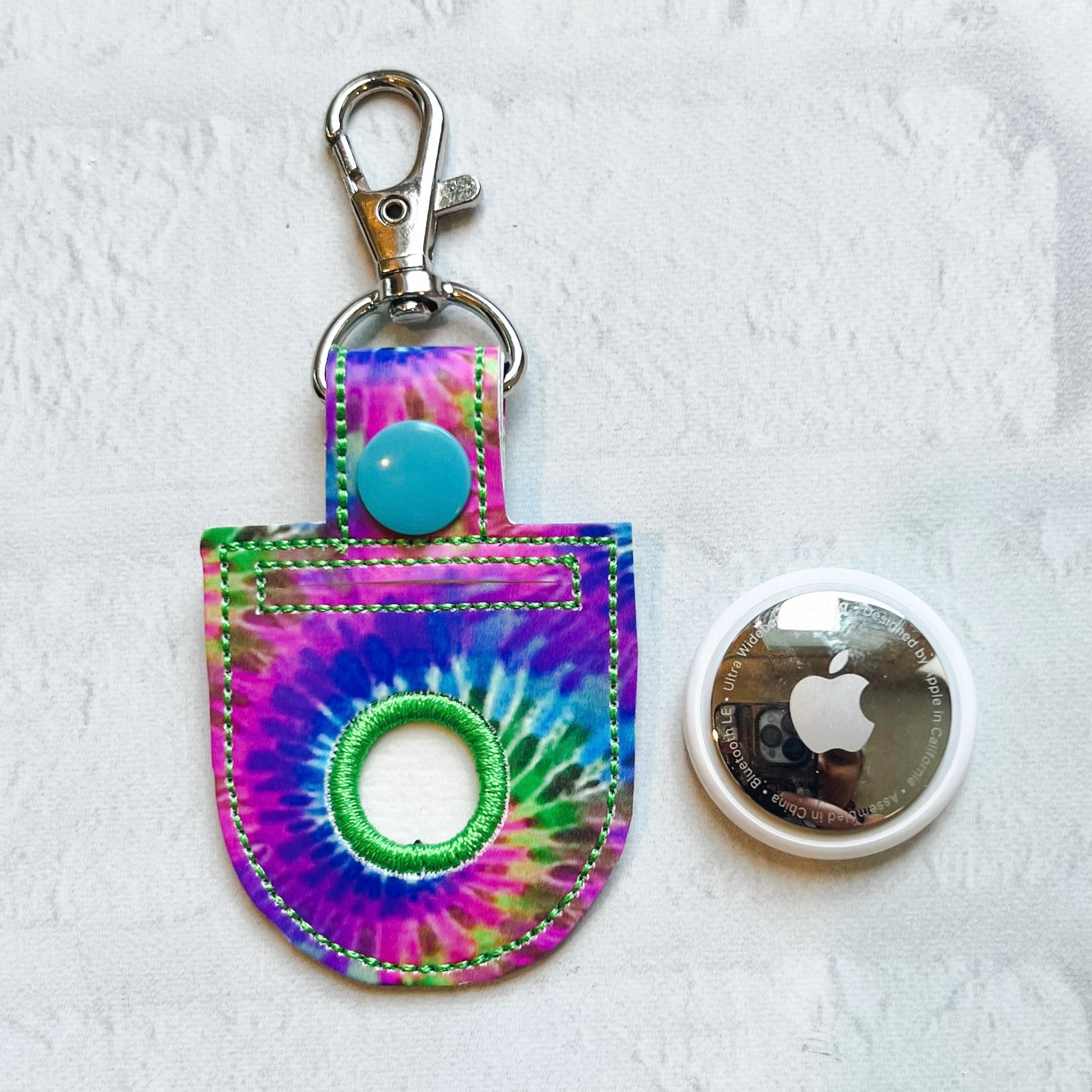 Tie Dye 2 Apple Air Tag Holder, Custom Apple Air Tag Keychain Case,Apple Air Tag Bag Tag,Air Tag Case,Air Tag Luggage Clip,Air Tag,
