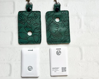 るかSHOP Green Floral Embossed Alarm ID Holder,alarm Bag Tag,centegix