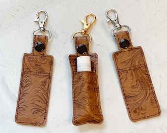 Peanut Embossed Faux Leather Lipbalm Young Living Essential Oil USB Lip Balm Keychain Case Holder Gift Gifts Under 10 20 Idea Ideas
