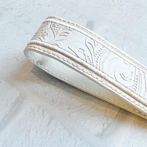 Cream Embossed Vegan Leather Wristlet Keychain Key chain, Bridesmaid Gift Idea Gifts Under 20 For Her, Wristlet key fob, lanyard fob