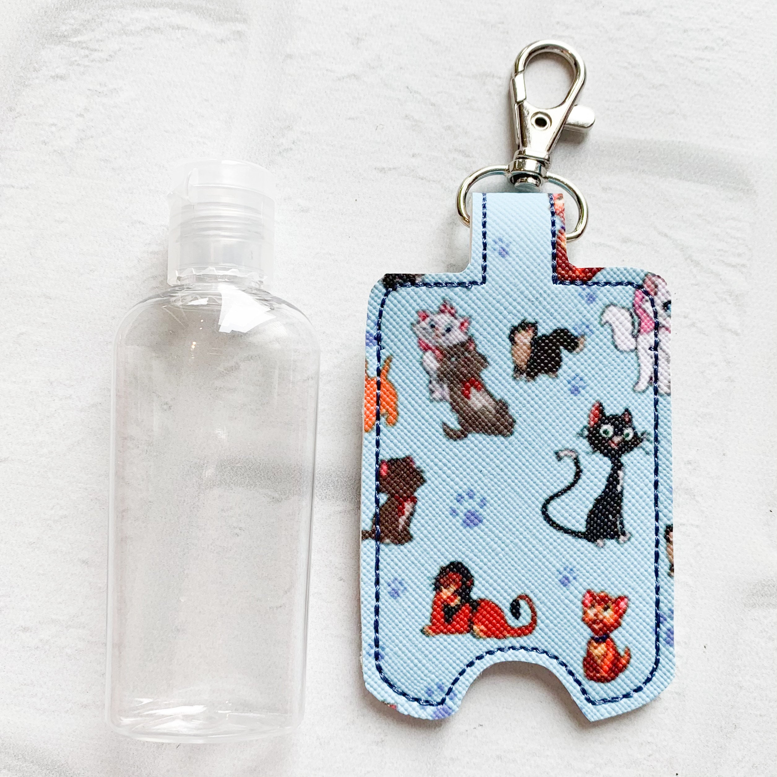Cat Cats Kittens Print Hand Sanitizer Keychain Case Etsy