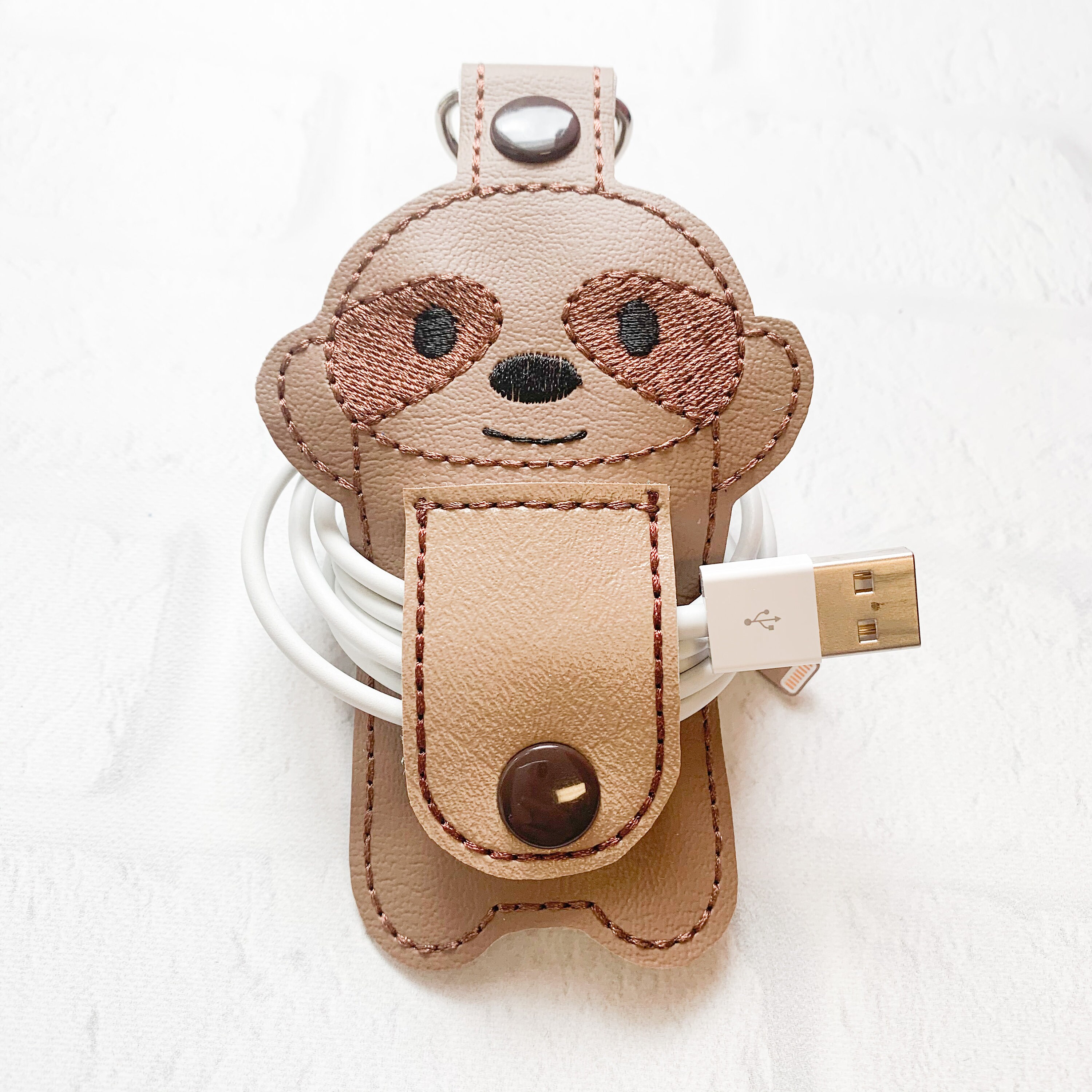 Sloth Earbud Cord Wrap Organizer Keychain Sloth Earphone Etsy