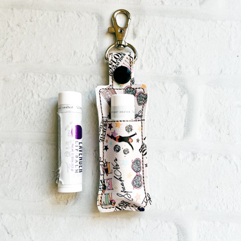 TS Country Singer Vegan Leather Lip Balm Holder,lip Balm Keychain Case