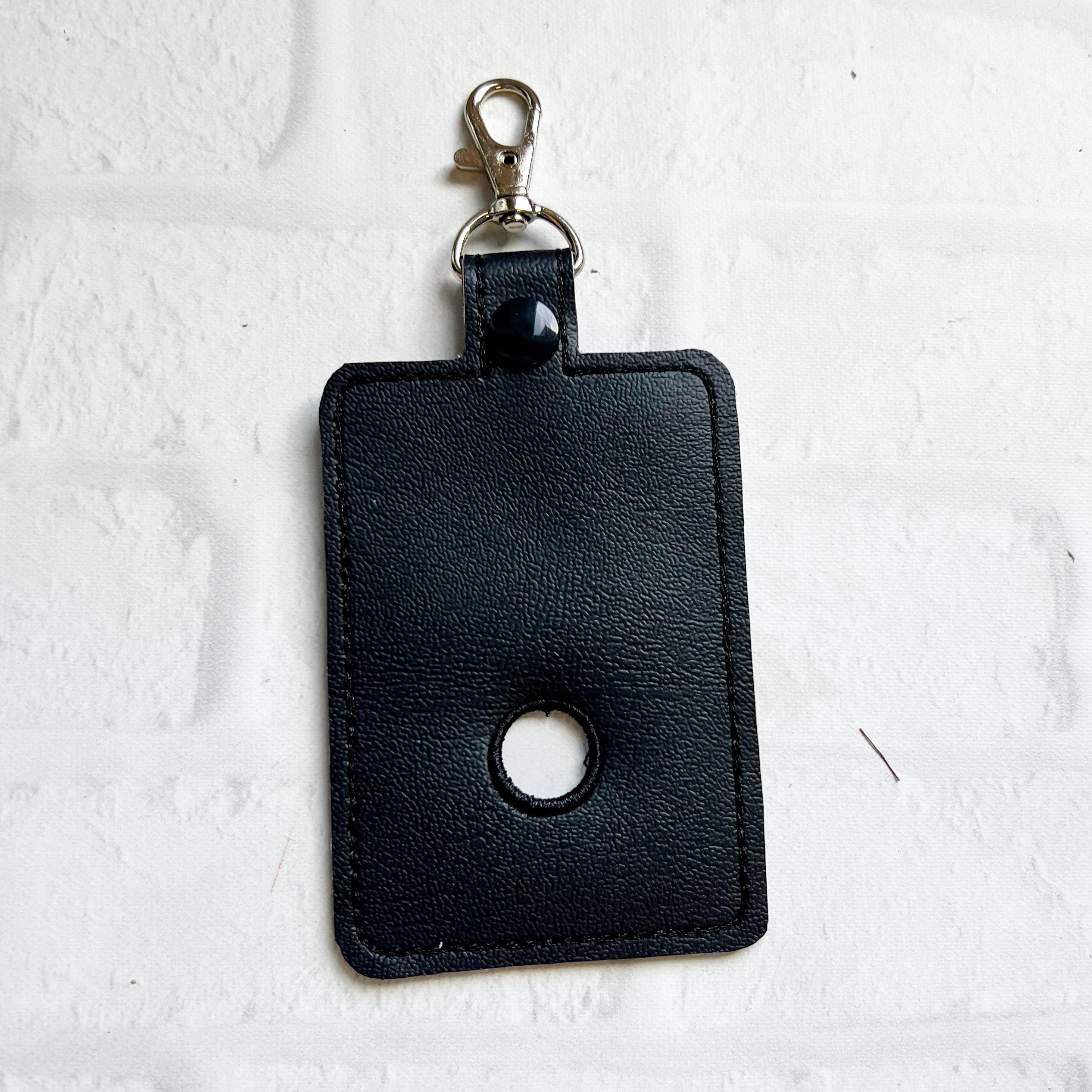 Custom Vegan Leather Centegix Alarm ID Holder, Personalized Badge