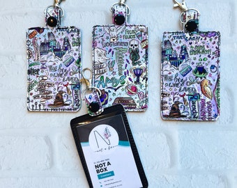 Young Wizard ID Holder, Personalized Bag Tag,Custom ID Badge Holder,Vertical ID Card Case,Lanyard Accessory, Teacher Gift, Gifts Under 20