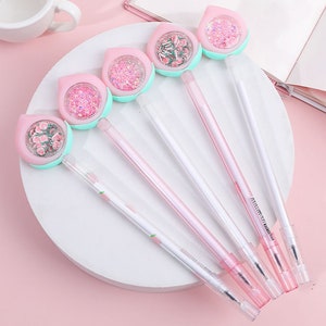 Stylos à confettis Just Peach, Cadeau de fête pêche, Cadeaux confettis pêche pour moins de 10 ans, Cadeaux stylo planificateur pêche, Stylo fixe pêche, Pêche kawaii