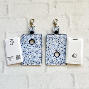 Petit support d'identification floral bleu avec alarme, étiquette de sac d'alarme, porte-cartes d'identité vertical avec alarme, accessoire pour cordon, cadeaux pour enseignants de moins de 20 ans, porte-clés d'identification de sécurité
