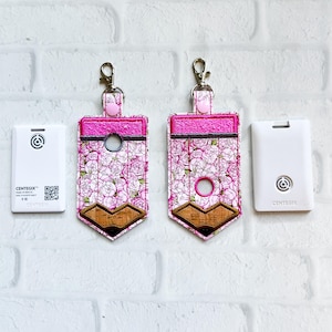 Support d'identification d'alarme rose pivoine, étiquette de sac d'alarme, porte-cartes d'identité vertical Centegix, accessoire pour cordon, cadeaux pour enseignants de moins de 20 ans, porte-clés d'identité
