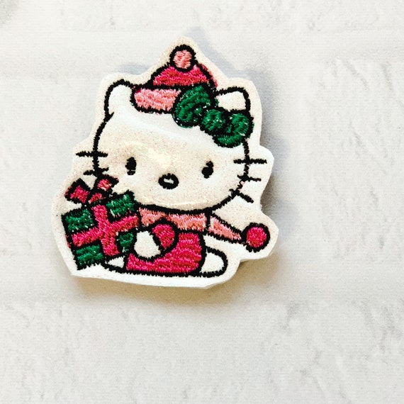 Cartoon Kitty Glitter Glow in Dark Badge Reel,christmas Nurse Teacher  Lanyard Badge Reel Clip, Christmas White Kitty ID Badge Reel Gift Idea 