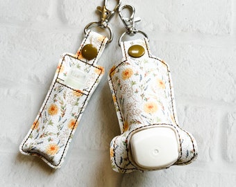 CottageCore Wildflower Inhaler Case Keychain,Inhaler Holder Keychain,Inhaler Holder Keychain,Asthma Inhaler Key Chain Holder, Gifts Under 20