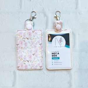 Porte-carte d'identité fleurs de cerisier, Étiquette de sac personnalisée, Porte-badge d'identité personnalisé, Porte-cartes d'identité vertical, Tour de cou, Cadeau pour enseignant, Cadeaux pour les moins de 20 ans