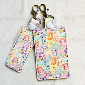 Porte-carte d'identité Ours de l'amitié dessin animé,Etiquette de sac personnalisée,Porte-carte d'identité personnalisé,Porte-cartes d'identité vertical,Accessoire pour cordon,Cadeaux de moins de 20 ans