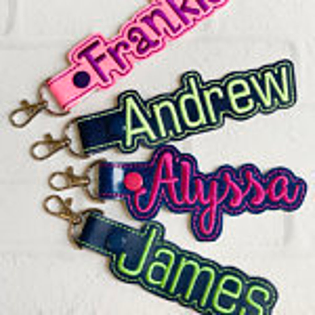 Personalized Name Keychain,embroidered Name Bag Tag, Personalized Name