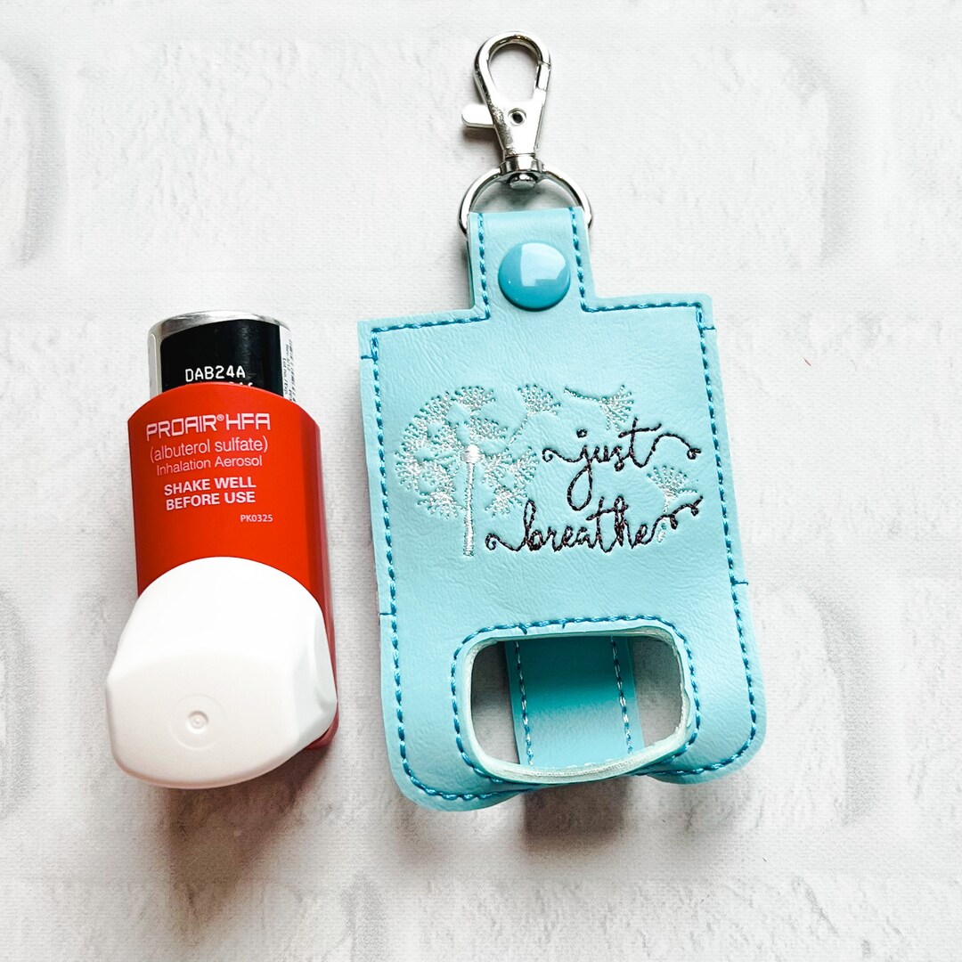 Just Breathe Inhaler Case Keychain,custom Color Avail,inhaler Holder ...