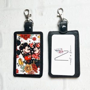 Porte-carte d'identité Magic Mouse, Étiquette de sac personnalisée, Porte-badge d'identité personnalisé, Étui vertical pour carte d'identité, Tour de cou, Cadeau pour enseignant, Cadeaux pour les moins de 20 ans
