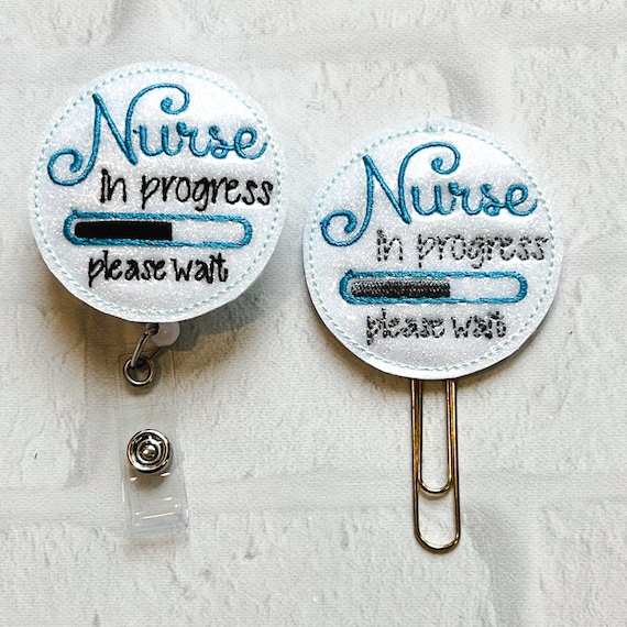 Nurse in Progress Badge Reel,ID Badge Reel,Retractable Badge Holder,Student Nurse Badge Reel,Nursing Student,Student Nurse Planner Clip Gift