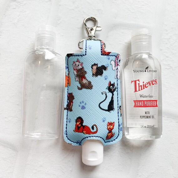 Cat Cats Kittens Print Hand Sanitizer Keychain Case Etsy