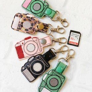 Porte-carte SD pour appareil photo, porte-clé pour carte SD pour appareil photo, étiquette de sac pour appareil photo, étui pour carte SD pour appareil photo, idée cadeau pour photographe, porte-clé pour photographe, cadeaux pour moins de 20 ans