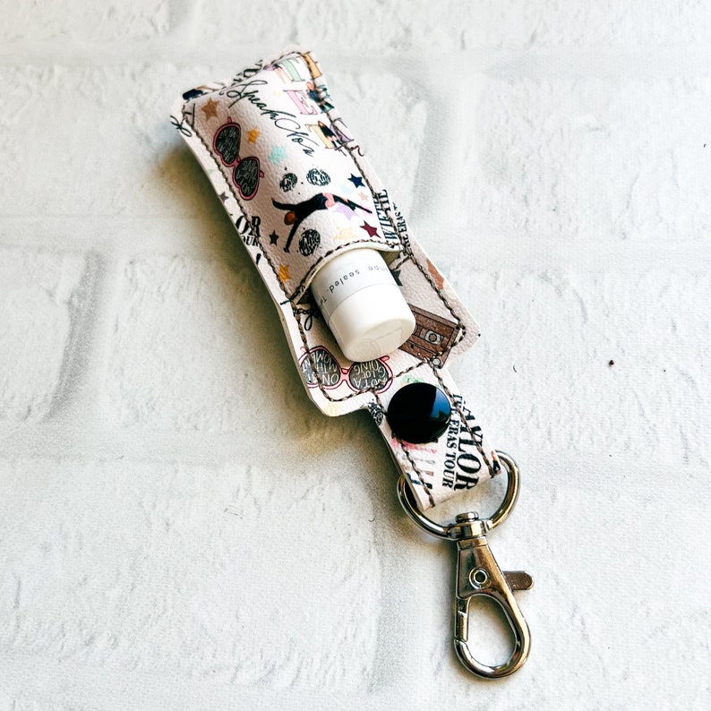 TS Country Singer Vegan Leather Lip Balm Holder,lip Balm Keychain Case