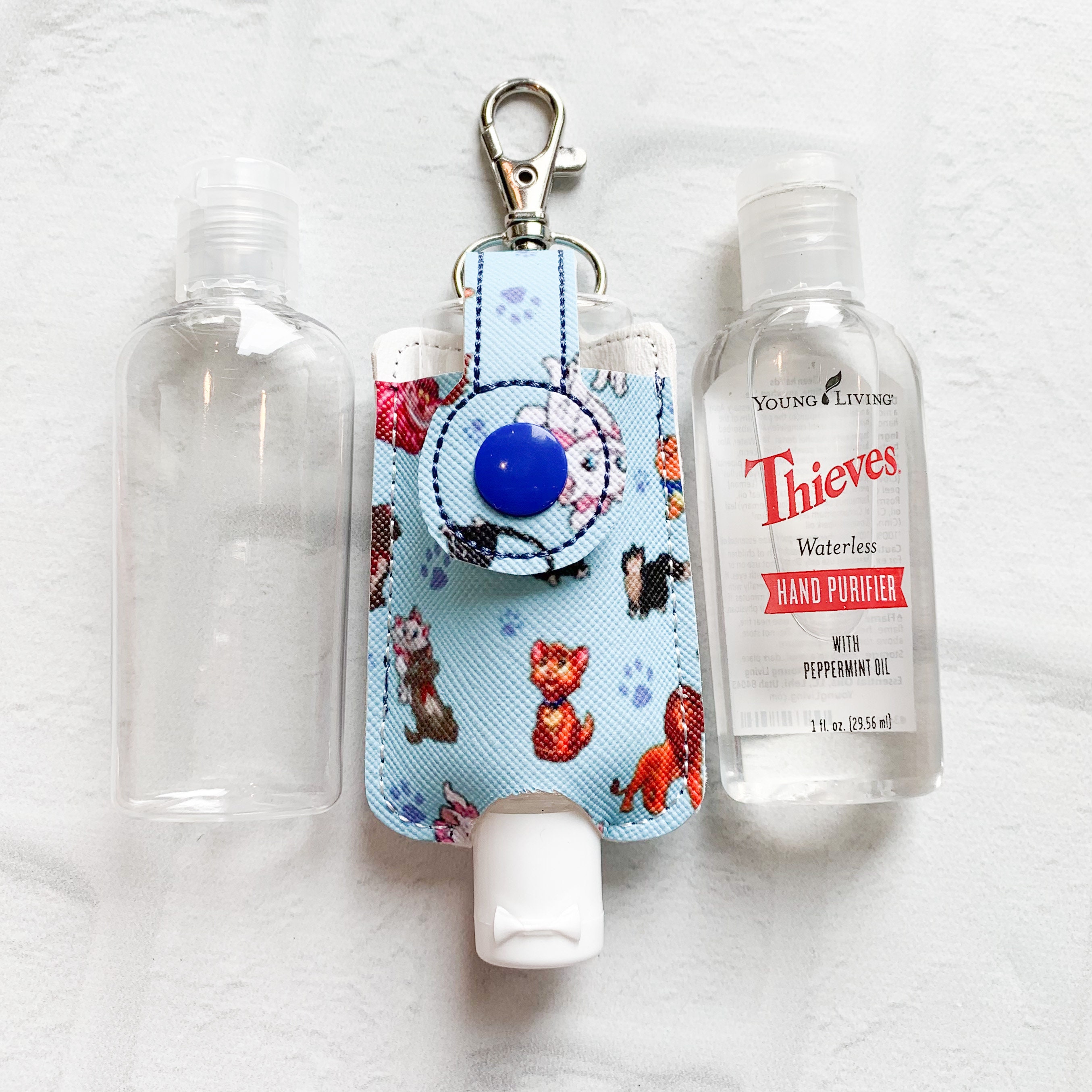 Cat Cats Kittens Print Hand Sanitizer Keychain Case Etsy