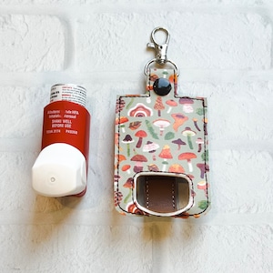 Tiny Toadstool Inhaler Holder: Asthma Safety Keychain Case, Travel or Teacher Lanyard Accessory Sleeve