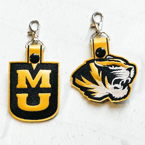 Missouri Tiger Keychain, Tiger Key Chain,College High School Graduation gift idea, Miz Zou Bag Tag Key Chain, Tiger Mascot Gifts Under 20