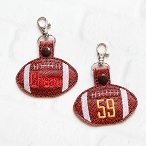 Personalized Football Team Player Keychain, Football Bag Tag, Football Name Key Fob Backpack or Bag Tag, Football Coach or Team Gift Idea