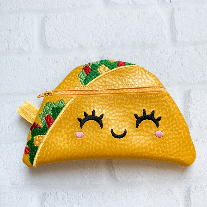 Embroidered Taco Bag Kawaii Taco Bag Taco Zipper Pouch Etsy