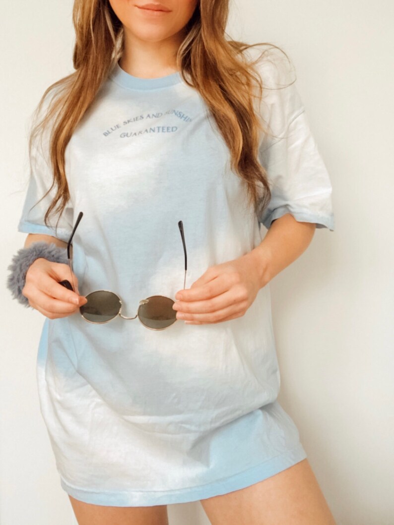 Blue Skies and Sunshine Guaranteed Bleach Dyed Tee Princess and the Frog Inspired