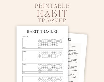 Printable Minimalist Monthly Habit Tracker | Digital Download - Etsy