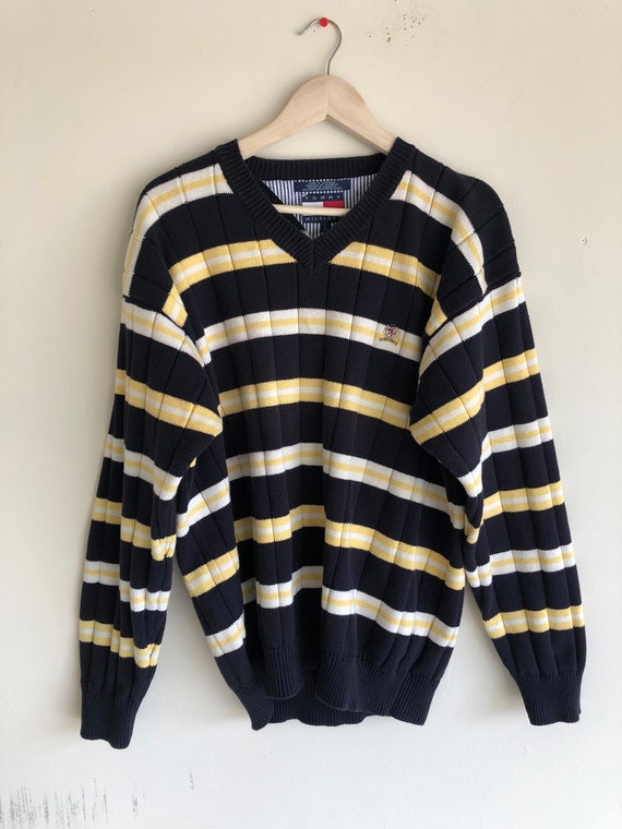 tommy hilfiger black v neck jumper