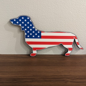 Dachshund Sign, patriotic sign, USA, Doxie Sign, Weenie Sign, Team America,Dachshund Decor