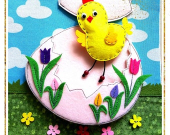 Quiet book Chick with baby reusable coloring quiet book page for kids QB193