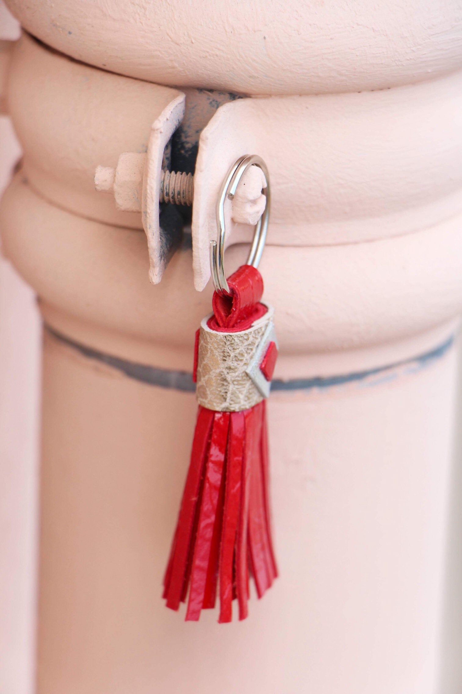 Lux Wrap Tassel Keychain Made from Recycled Leather