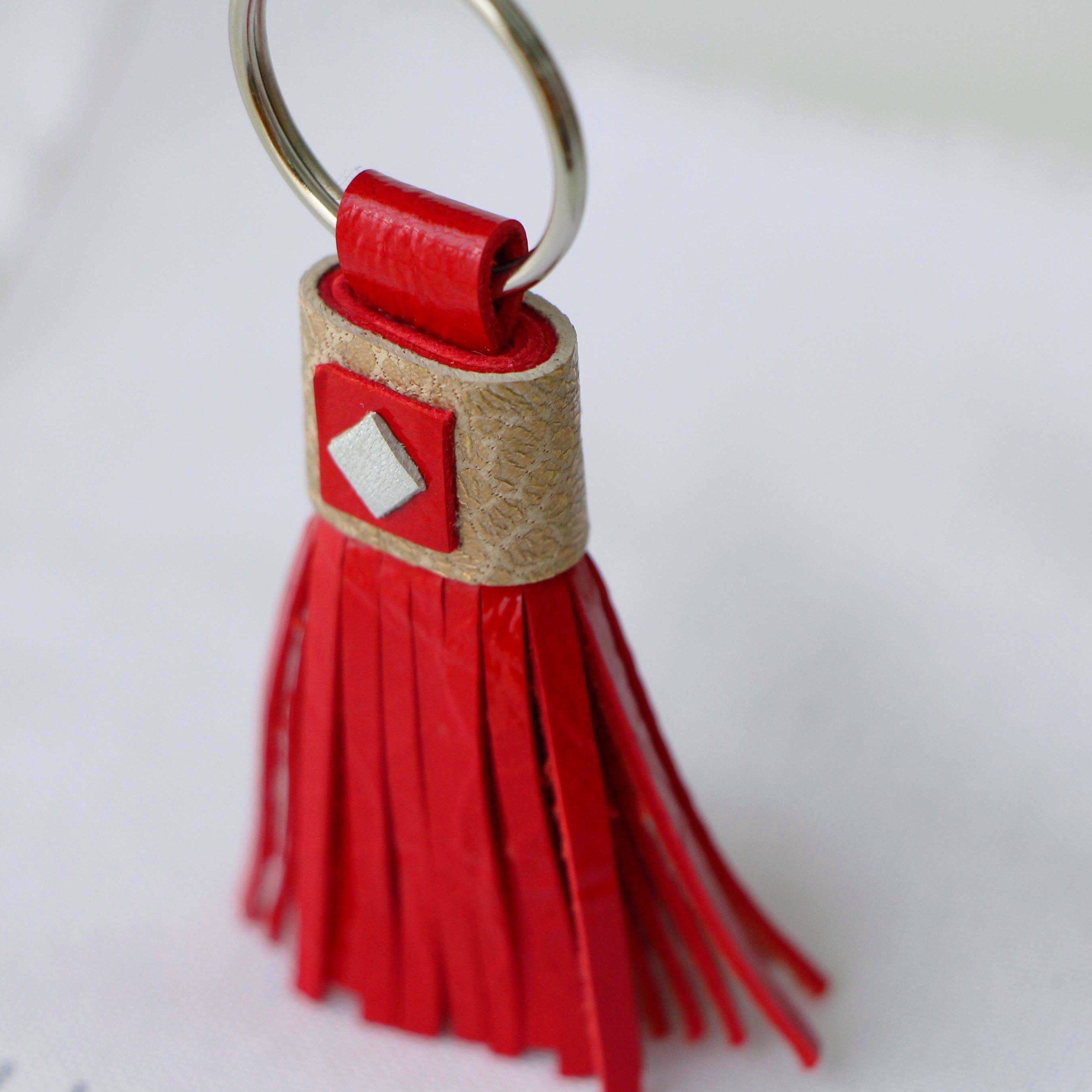 Lux Wrap Tassel Keychain Made from Recycled Leather