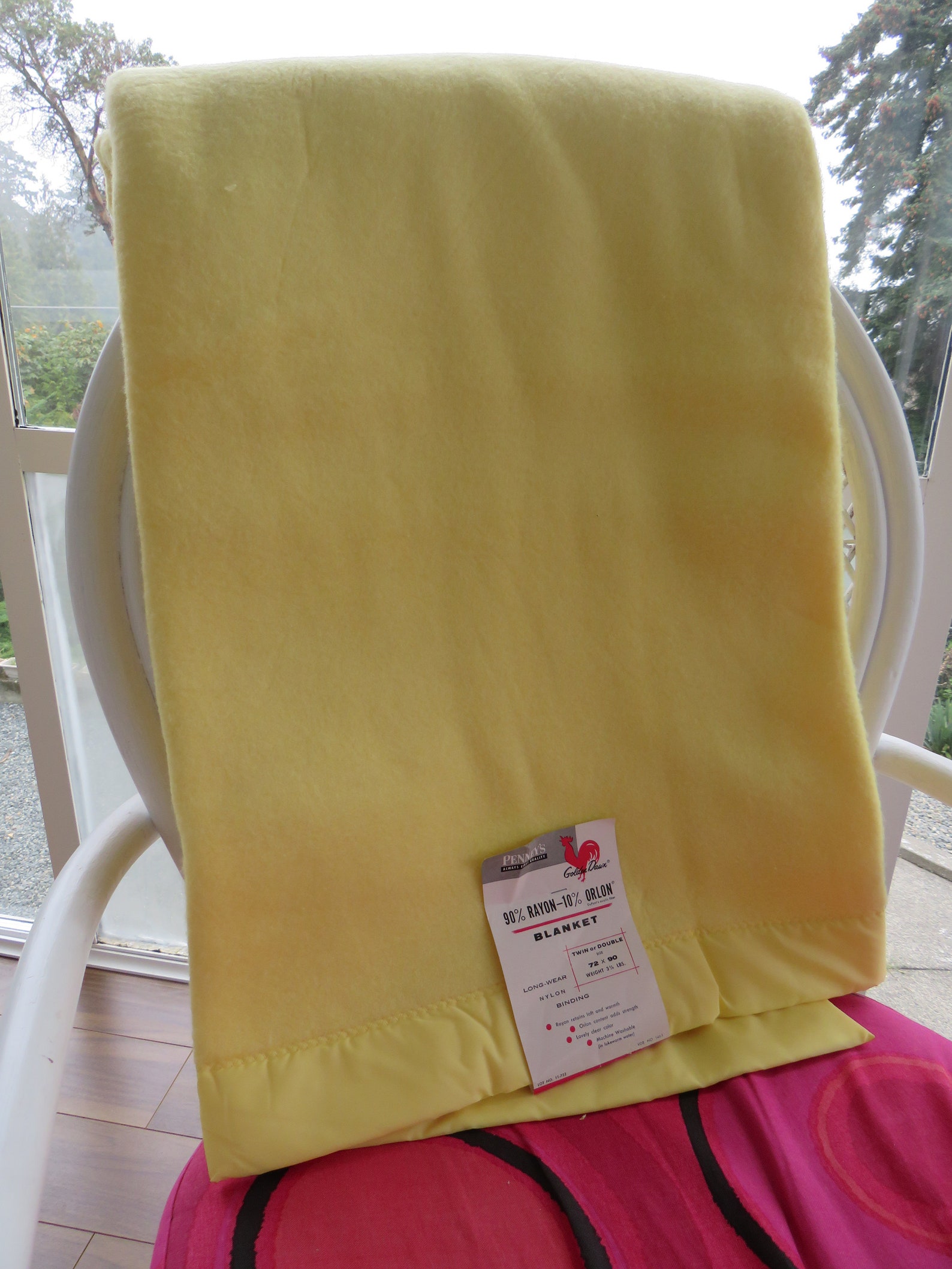 Vintage JC Penney Golden Dawn Yellow Blanket Twin Double Etsy