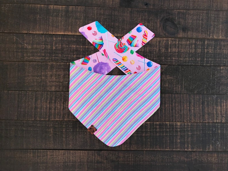 Cupcakes Cat Accessories Reversible,Pet Accessories Candyland Bandana Reversible Cotten Candy Lollipops Glitter Stripes Dog Bandana
