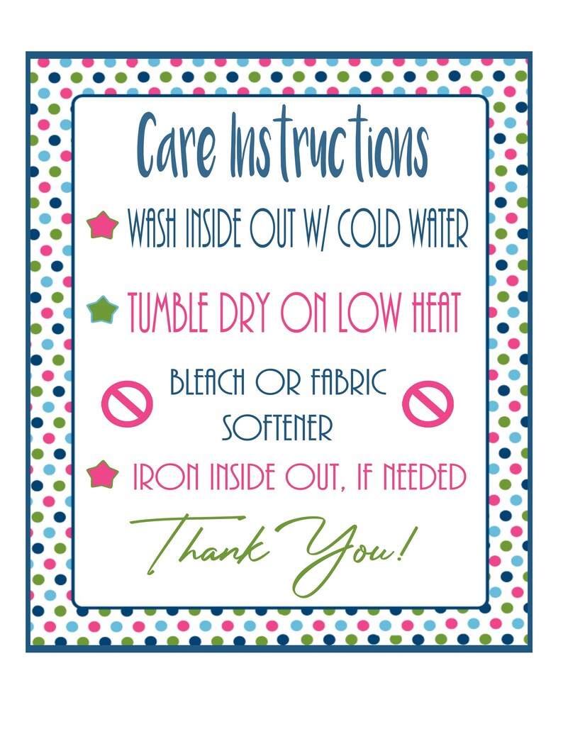 Download T-Shirt Care Card Instructions Washing Instructions SVG ...