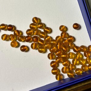 Amber beads 5mm smooth round drilled beads honey color 32 pieces