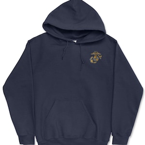 Sweat à Capuche US Marine Corps - Bleu, Taille L (Neuf Avec étiquettes)