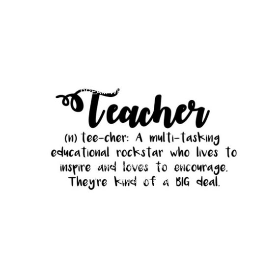 Download Teacher Definition Cuttable Svg Dxf Eps Png Silhouette Etsy