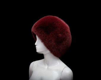 Arctic Solid Yellow Fox Fur Cossack Beanie Bubble Fall Winter Hat Accessories Hats & Caps Winter Hats 