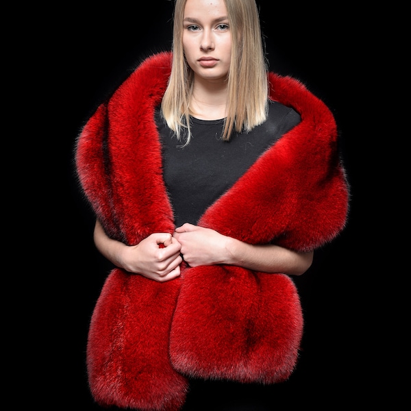 over the shoulder fur shawl