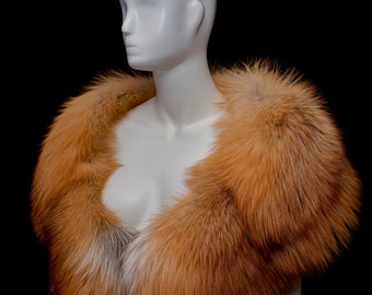 Exclusive Natural Gold Fox Fur Ladies Royal Stole Puritaine Châle Épaule Wrap