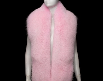 Saga Furs babyroze schaduw vossenbont schouderomslag sjaal boa stalkraag