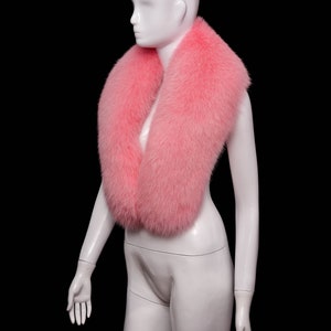 Genuine Pink Arctic Fox Fur Fluffy Collar Scarf