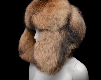 Genuine Massive Raccoon Fur Handmade Trapper Aviator Posh Bomber Style Unisex Hat