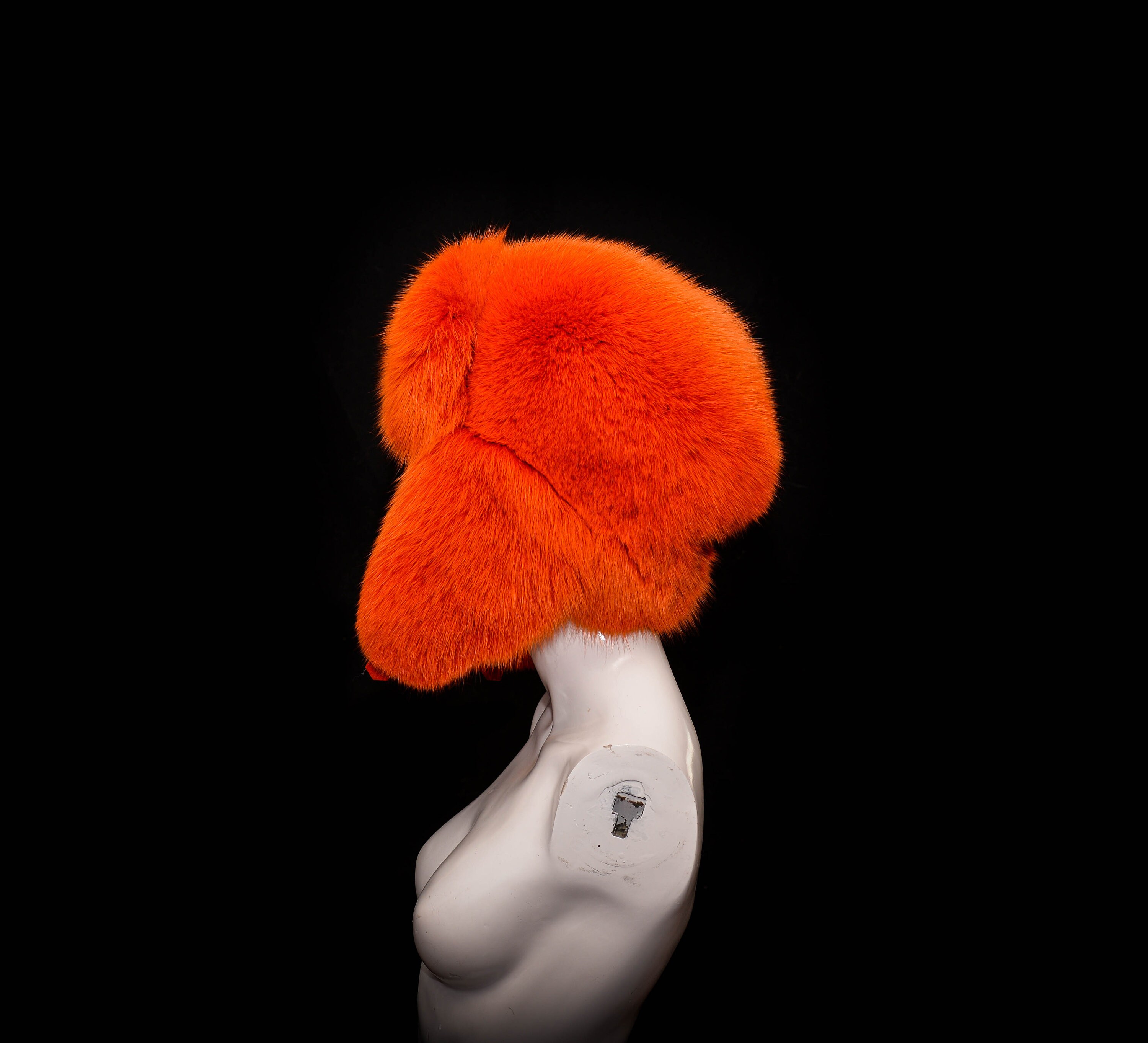 Orange Fox Fur Massive Trapper Bomber 