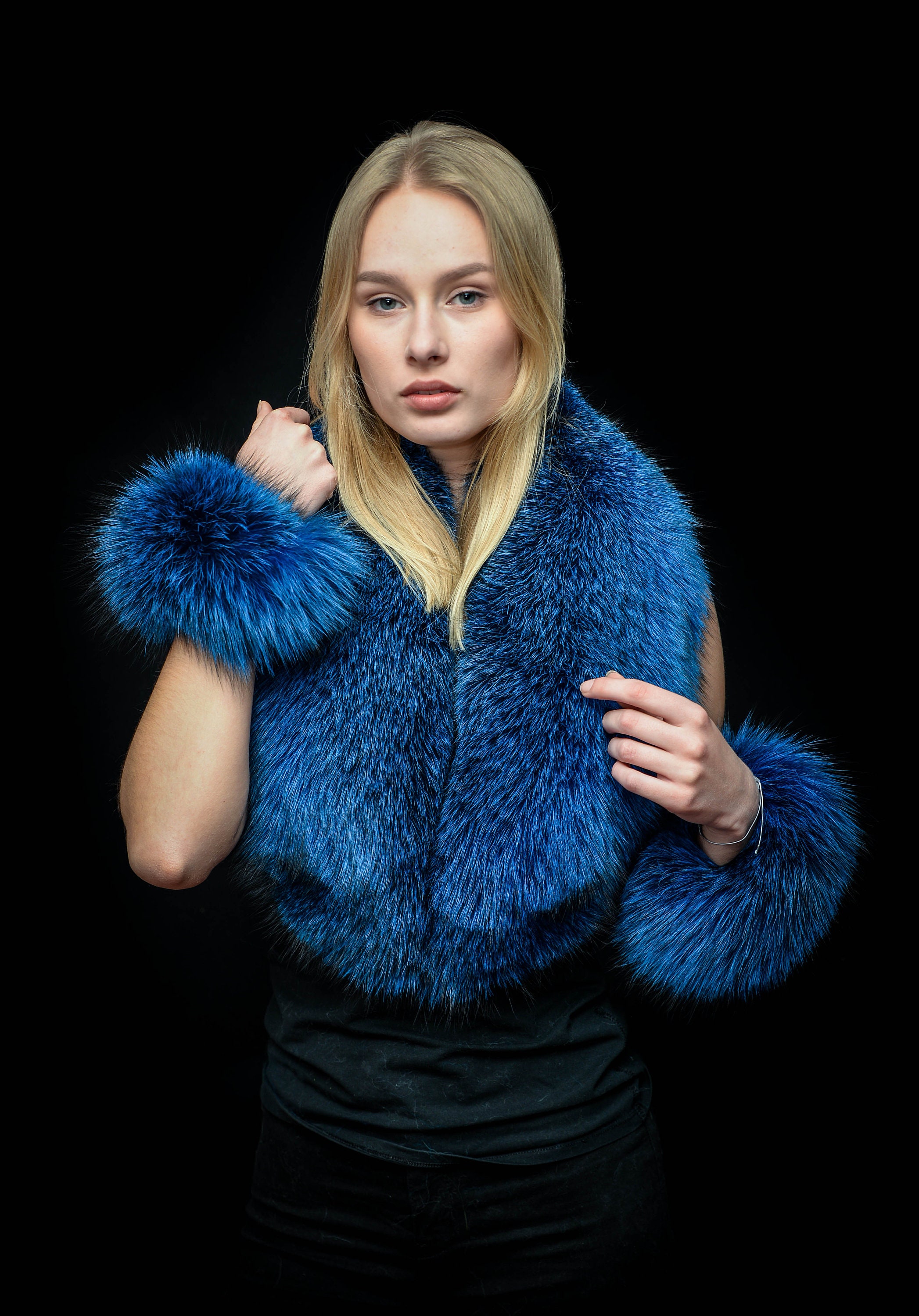 Blue Frost Fox Fur Scarf Stole Scarf Wristbands Cuffs - Etsy Canada